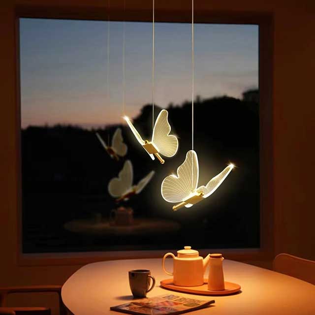 Butterfly LED Pendant Light – Nordic Hanging Ceiling Lamp for Bedroom, Living Room & Home Decor