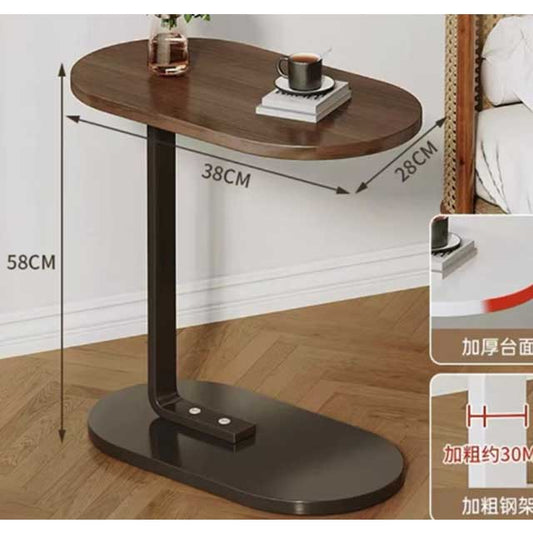 C-Shaped Mobile Side Table – Small Square Coffee Table for Living Room, Sofa, or Bedroom Bedside Use