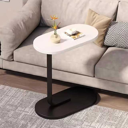 C-Shaped Mobile Side Table – Small Square Coffee Table for Living Room, Sofa, or Bedroom Bedside Use