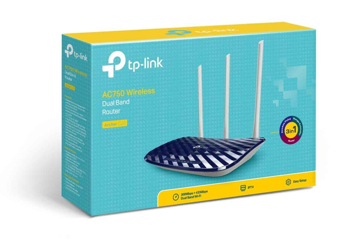 اشترِ جهاز توجيه TP-Link Archer C20 AC750 اللاسلكي لإنترنت سريع
