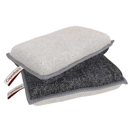 CAPEEBARA Reusable &amp; Washable Sanding and Soft Sponge Set – Light Grey, 2 Pieces for DIY &amp; Home Improvement