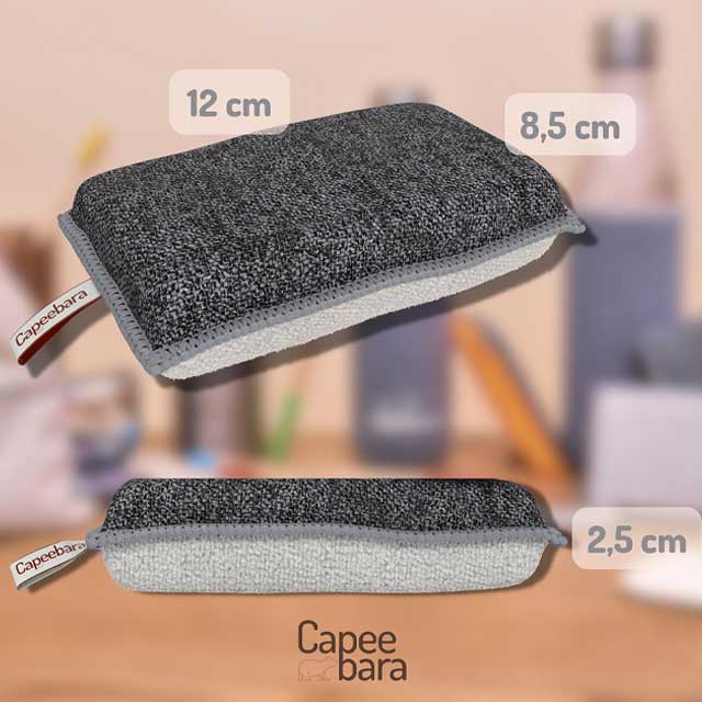 CAPEEBARA Reusable &amp; Washable Sanding and Soft Sponge Set – Light Grey, 2 Pieces for DIY &amp; Home Improvement