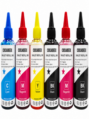 6-Pack 100ml Ink Refill Kit for HP, Canon, Brother, Epson & Lexmark Inkjet Printers – 2 Black, 2 Magenta, 1 Yellow, 1 Cyan