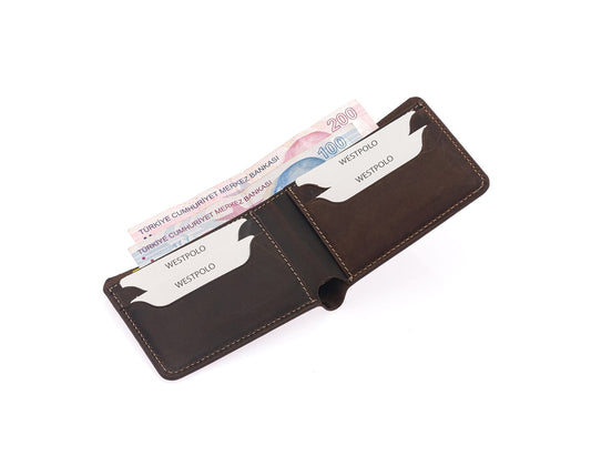 Westpolo Genuine Tumbled Leather Handmade Unisex Leather Wallet (1425C)