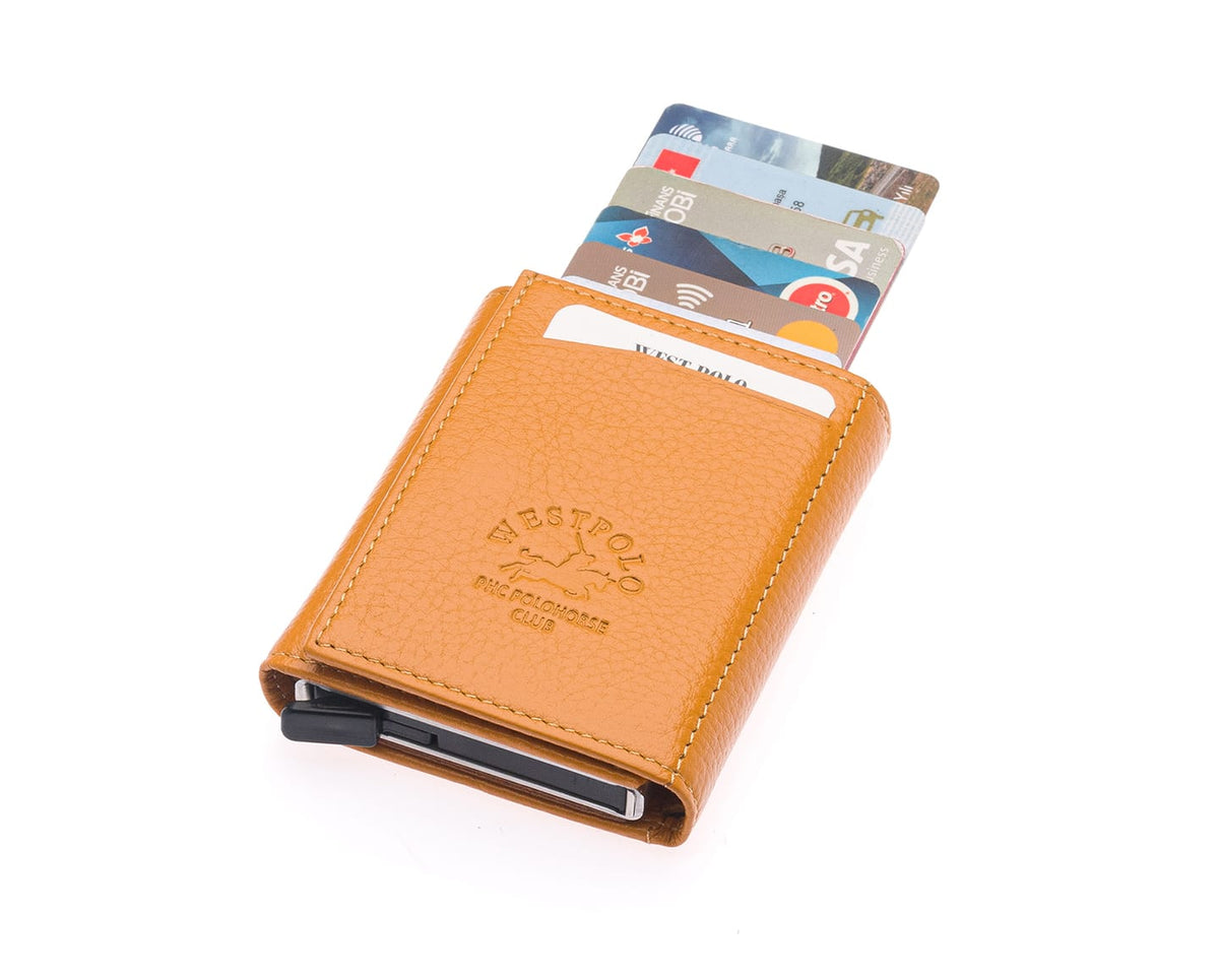 Portefeuille mécanique en cuir véritable Westpolo Safari (5550)