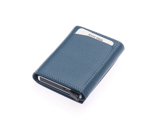 Porte-cartes Westpolo Safari grand format, portefeuille unisexe en cuir véritable à mécanisme (5550) 