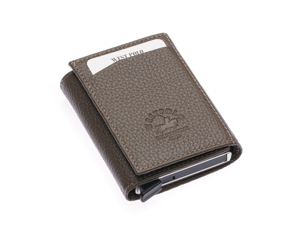 Portefeuille mécanique en cuir véritable Westpolo Safari (5550)