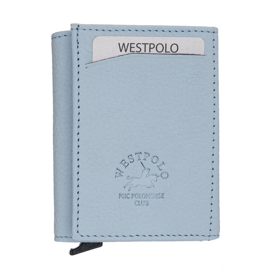 Porte-cartes Westpolo Safari grand format, portefeuille unisexe en cuir véritable à mécanisme (5550) 