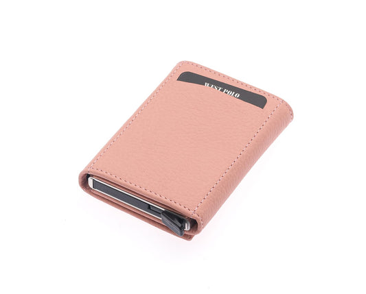 Porte-cartes Westpolo Safari grand format, portefeuille unisexe en cuir véritable à mécanisme (5550) 