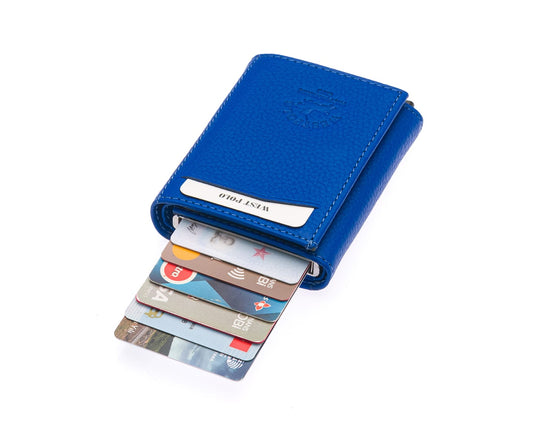 Porte-cartes Westpolo Safari grand format, portefeuille unisexe en cuir véritable à mécanisme (5550) 