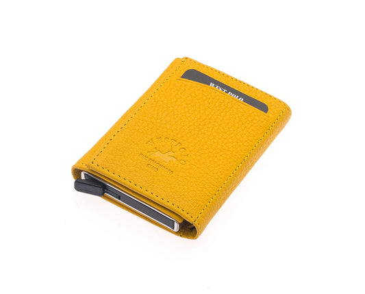 Porte-cartes Westpolo Safari grand format, portefeuille unisexe en cuir véritable à mécanisme (5550) 