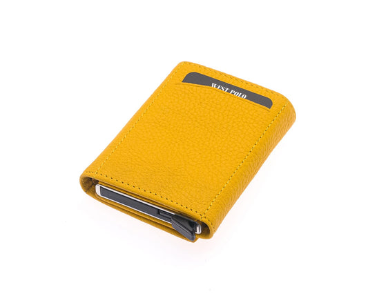 Porte-cartes Westpolo Safari grand format, portefeuille unisexe en cuir véritable à mécanisme (5550) 