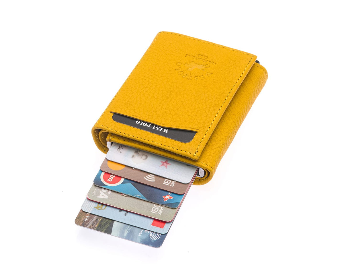 Portefeuille mécanique en cuir véritable Westpolo Safari (5550)