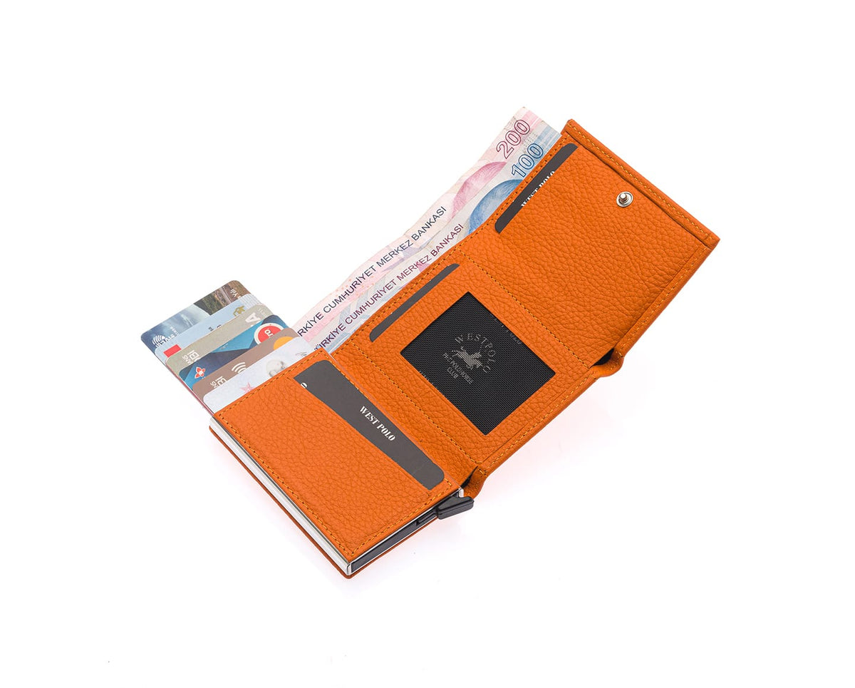 Portefeuille mécanique en cuir véritable Westpolo Safari (5550)