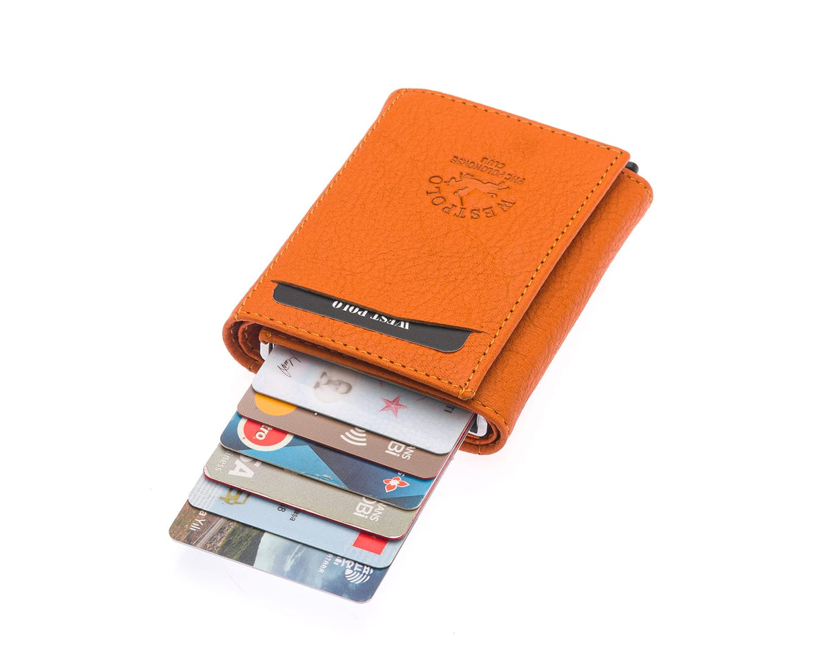 Portefeuille mécanique en cuir véritable Westpolo Safari (5550)
