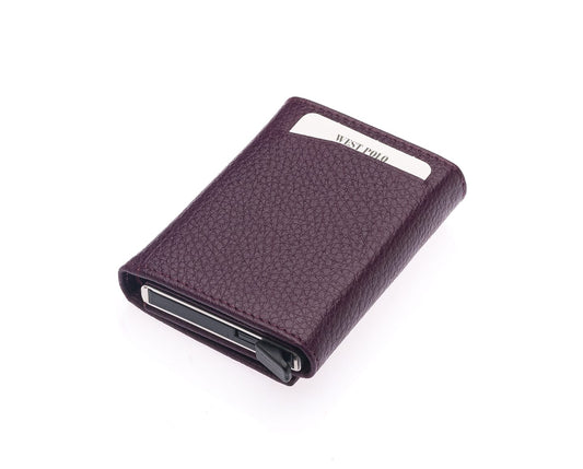 Porte-cartes Westpolo Safari grand format, portefeuille unisexe en cuir véritable à mécanisme (5550) 