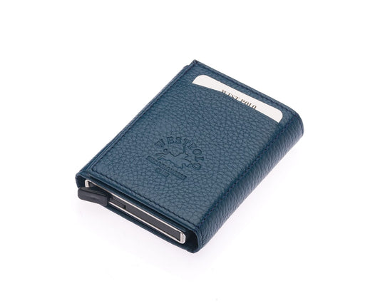 Porte-cartes Westpolo Safari grand format, portefeuille unisexe en cuir véritable à mécanisme (5550) 