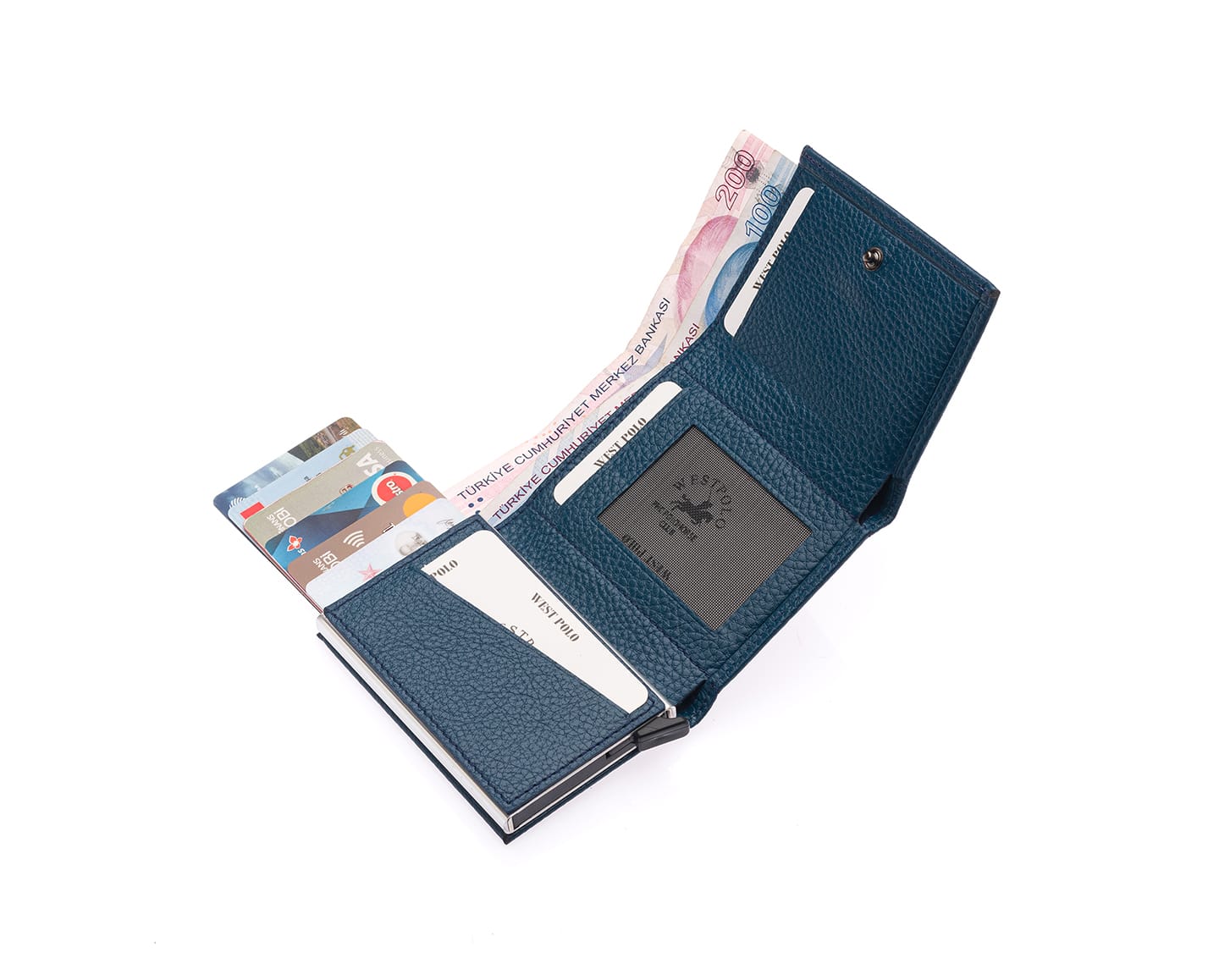 Westpolo Safari Large Card Holder Genuine Leather Unisex Mechanism Wallet (5550)