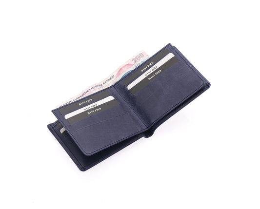 Westpolo Genuine Tumbled Leather Men's Leather Wallet with Card Compartment and Coin Compartment (558C)