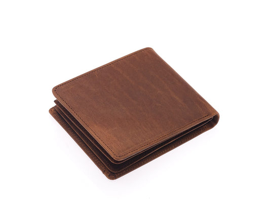 Westpolo Genuine Tumbled Leather Men's Leather Wallet with Card Compartment and Coin Compartment (558C)