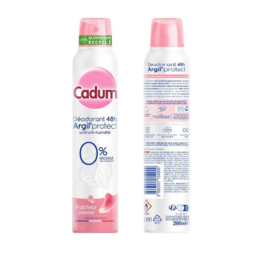 Cadum 48H Long-Lasting Deodorant with Argil'Protect &amp; Peony Freshness – 200 ml
