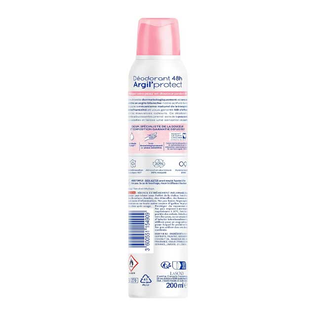 Cadum 48H Long-Lasting Deodorant with Argil'Protect &amp; Peony Freshness – 200 ml