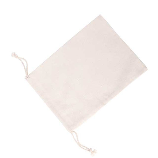 Sac à cordon en coton naturel Calico 190 x 260 mm – Pochette écologique pour le rangement et les cadeaux
