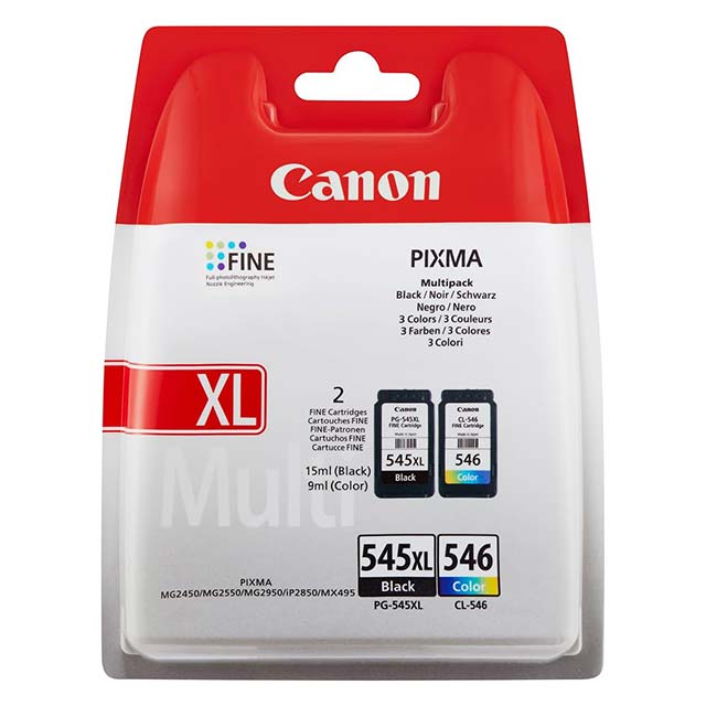 Canon Genuine Ink Multipack – PG-545XL &amp; CL-546 Printer Ink Cartridges (2-Pack)