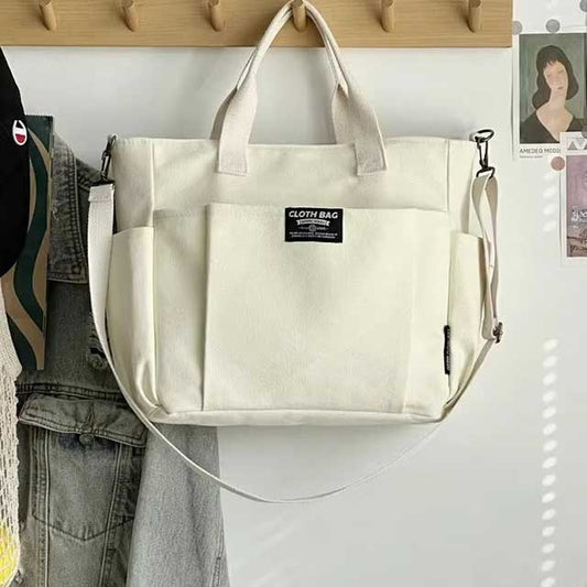 Canvas Tote Bag for Women – Large Capacity Student Shoulder & Commuter Handbag