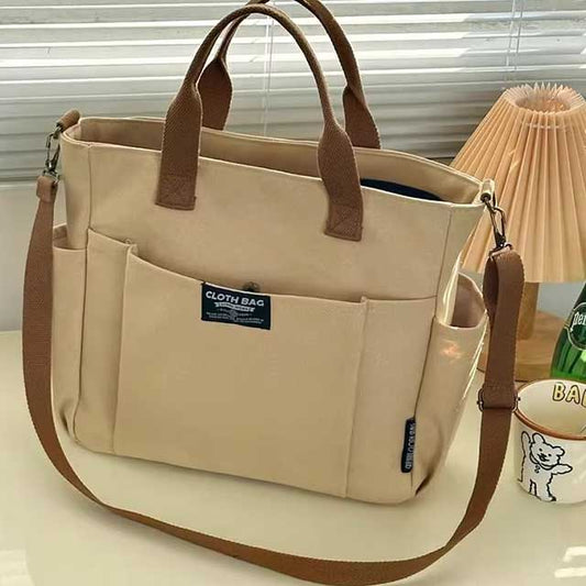 Canvas Tote Bag for Women – Large Capacity Student Shoulder & Commuter Handbag