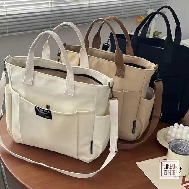 Canvas Tote Bag for Women – Large Capacity Student Shoulder & Commuter Handbag