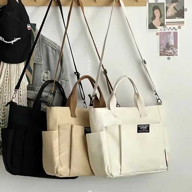 Canvas Tote Bag for Women – Large Capacity Student Shoulder & Commuter Handbag