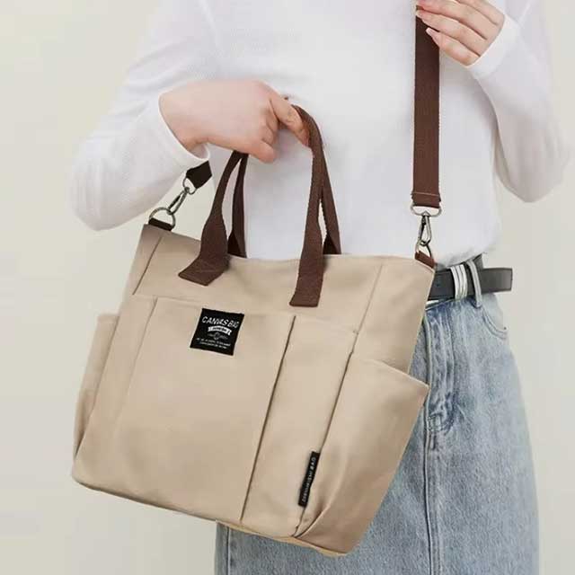 Canvas Tote Bag for Women – Large Capacity Student Shoulder & Commuter Handbag
