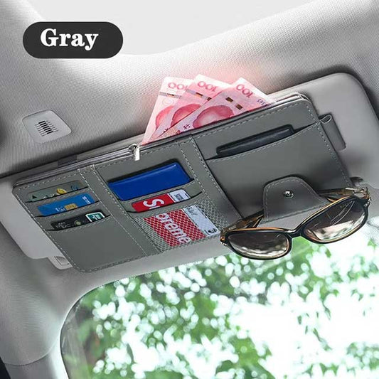 Car Sun Visor Organizer – Multi-Function Storage Holder for Bills, Pens, Cards, CDs, DVDs & Sunglasses | Auto Interior Accessory