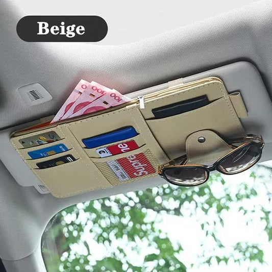 Car Sun Visor Organizer – Multi-Function Storage Holder for Bills, Pens, Cards, CDs, DVDs & Sunglasses | Auto Interior Accessory