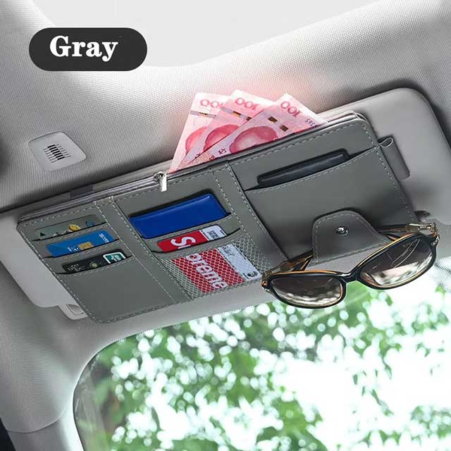 Car Sun Visor Organizer – Multi-Function Storage Holder for Bills, Pens, Cards, CDs, DVDs & Sunglasses | Auto Interior Accessory