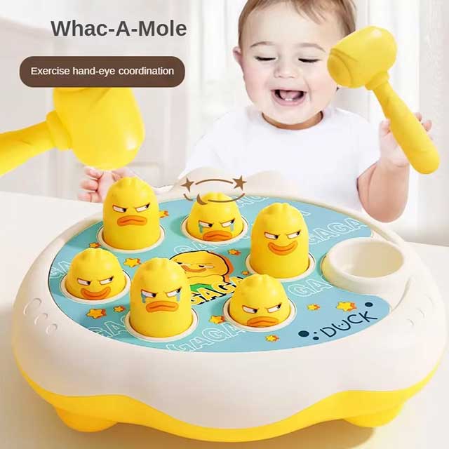 Cartoon Whac-A-Mole Montessori Toy – Animal-Themed Knocking Game for Toddlers & Kids, Educational Birthday Gift for Boys & Girls