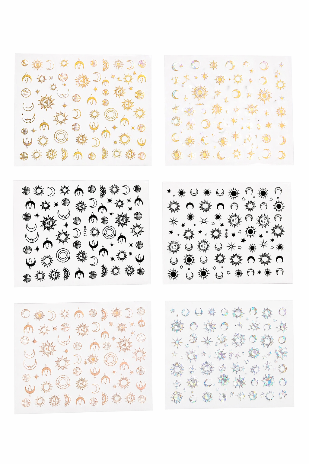 JMEOWIO Nail Art Stickers (6 Sheets) – Self-Adhesive Nail Decals for DIY Manicure