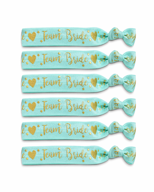 Team Bride Elastic Bracelets (6 PCS) – Bachelorette Party Wristbands, Bride Squad Hair Tie Bands