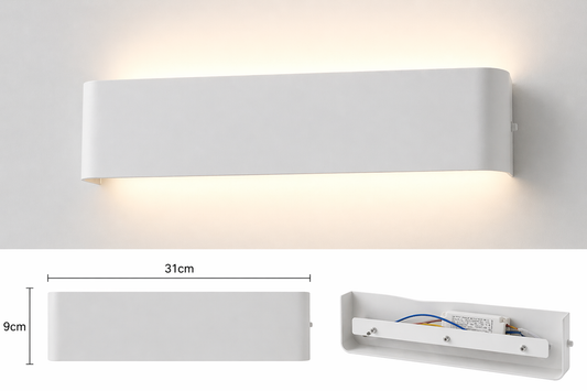 Modern LED Wall Mounted Lamp 31×9cm – Slim Indoor Wall Light Fixture for Bedroom, Living Room & Hallway