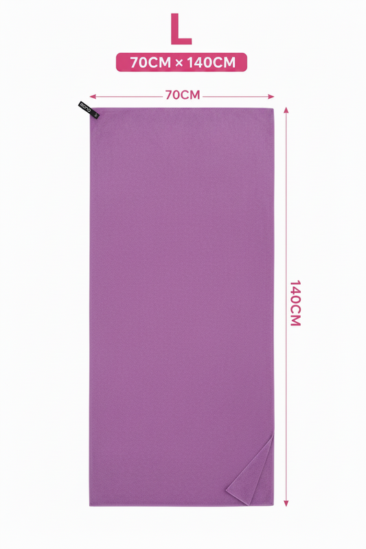 Eono Microfibre Towel – Pink | Ultra-Light, Compact & Quick-Drying Sports, Travel, Beach & Bath Towel
