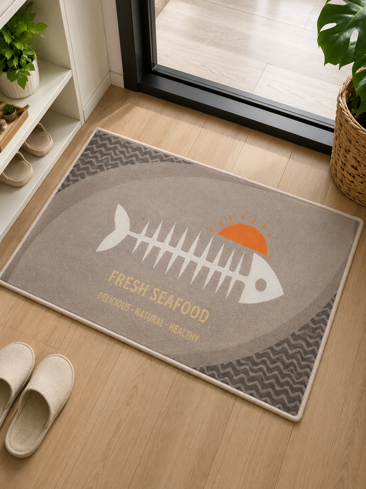 Fish Bone Kitchen Floor Mat 40x60cm – Non-Slip Water Absorbent Doormat for Kitchen, Bathroom & Entryway