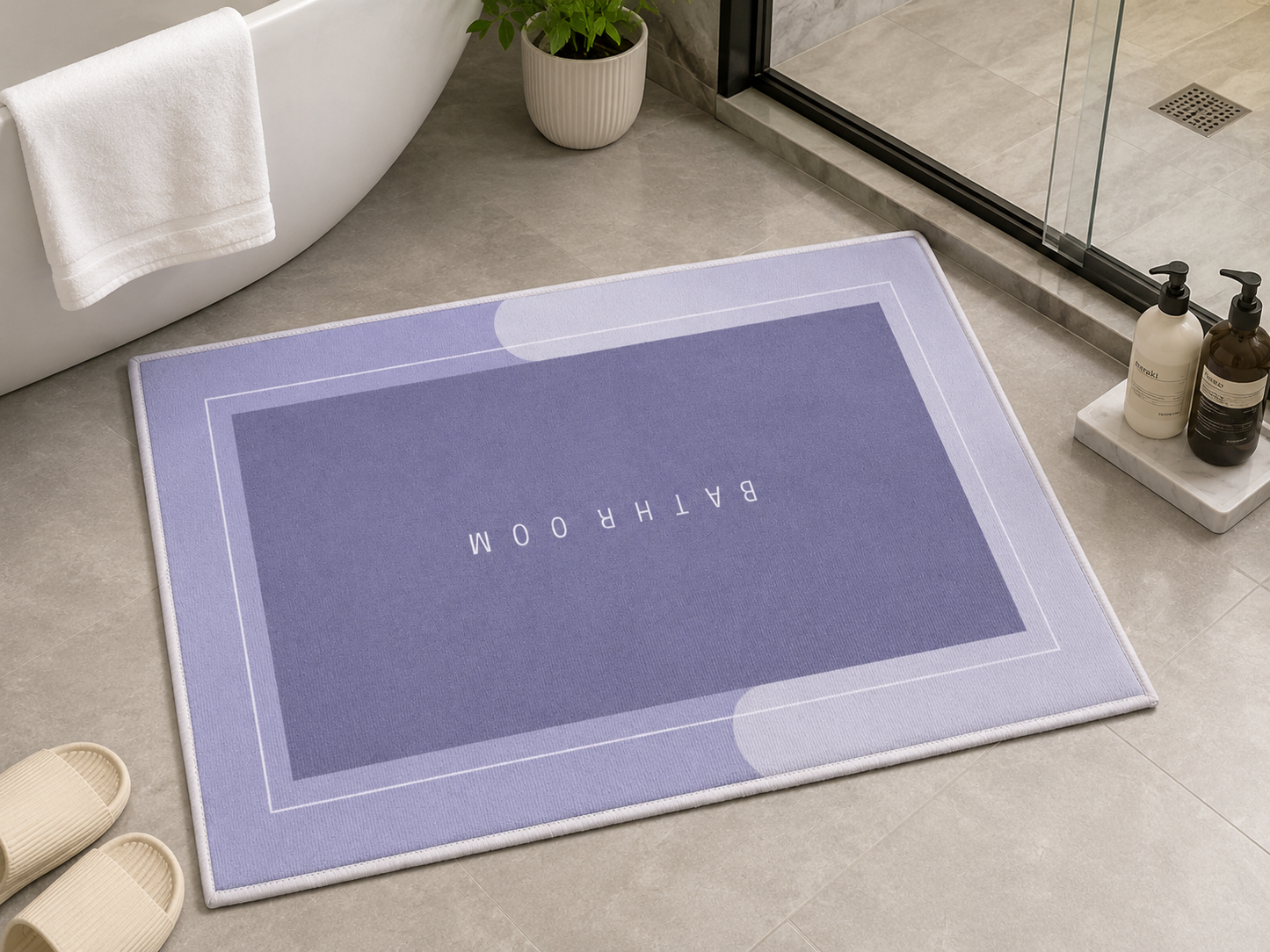 Premium Soft Bathroom Bath Mat 40 × 60 cm – Non-Slip Water Absorbent Floor Rug for Bathroom, Shower & Bathtub