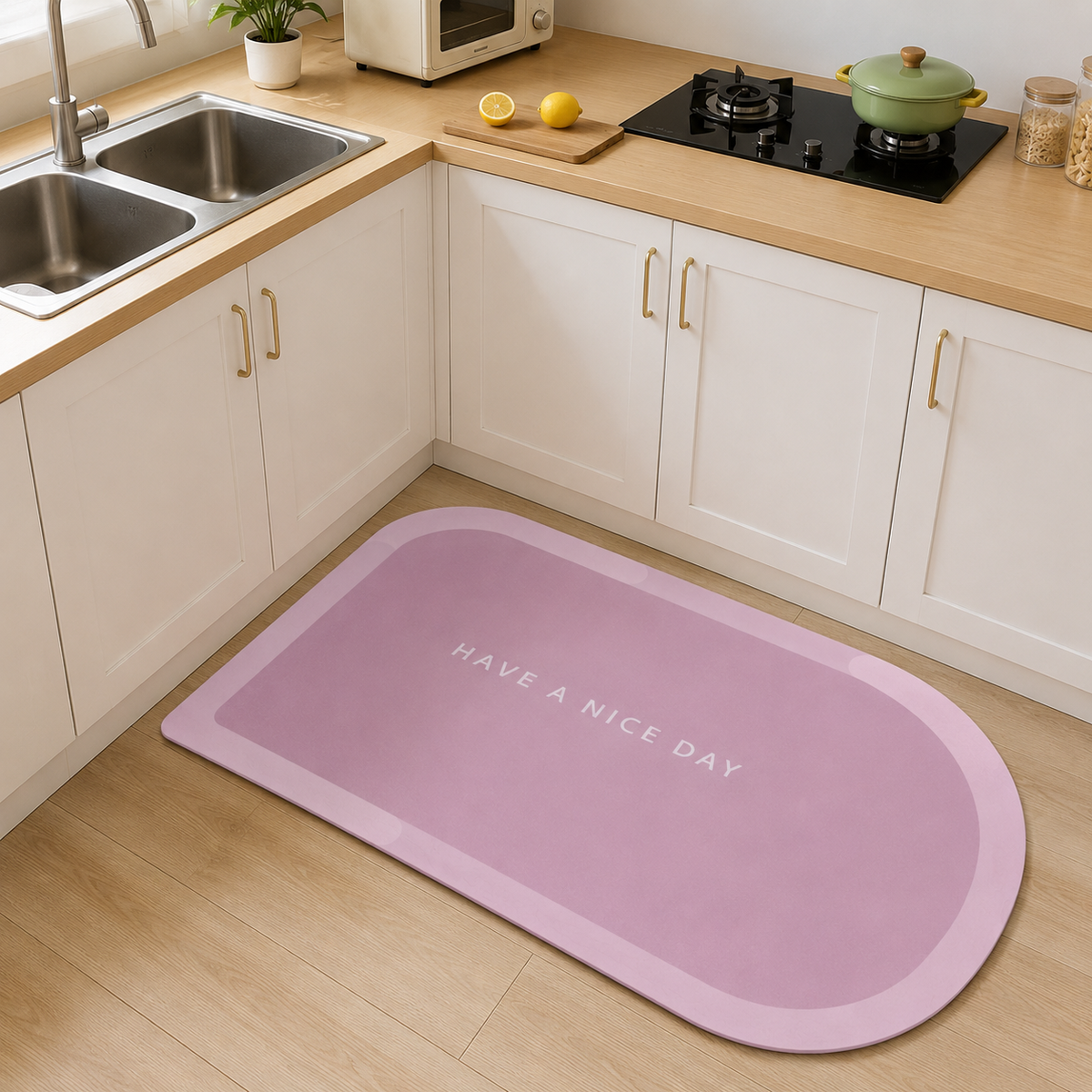 Minimalist Non-Slip Absorbent Bath Mat – Soft Quick-Dry Bathroom Floor Mat for Shower, Bathtub & Sink (57 × 37.5 cm)