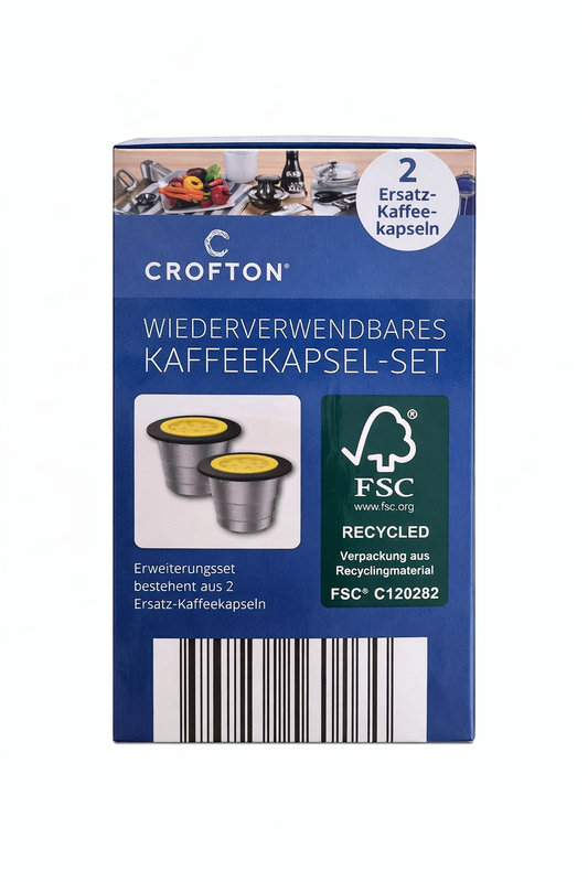 Crofton Reusable Coffee Capsule Set of 2 mini – Nespresso Compatible Refillable Coffee Pods