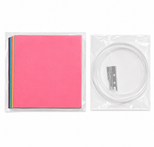 DIY Hanging Display Kit – 30 Pins with Multi-Sheet Craft Paper Set for Photos, Artwork, Posters & Decorations