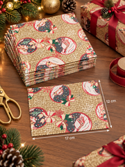 174-Piece Christmas Gift Wrapping Paper Set – Red, Green, Beige & Marble Designs | 17 × 12 cm