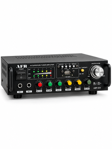 AFR AMP-525 AV Surround Tuner Amplifier with USB, SD Card, FM Radio, Mic Inputs & Karaoke Controls