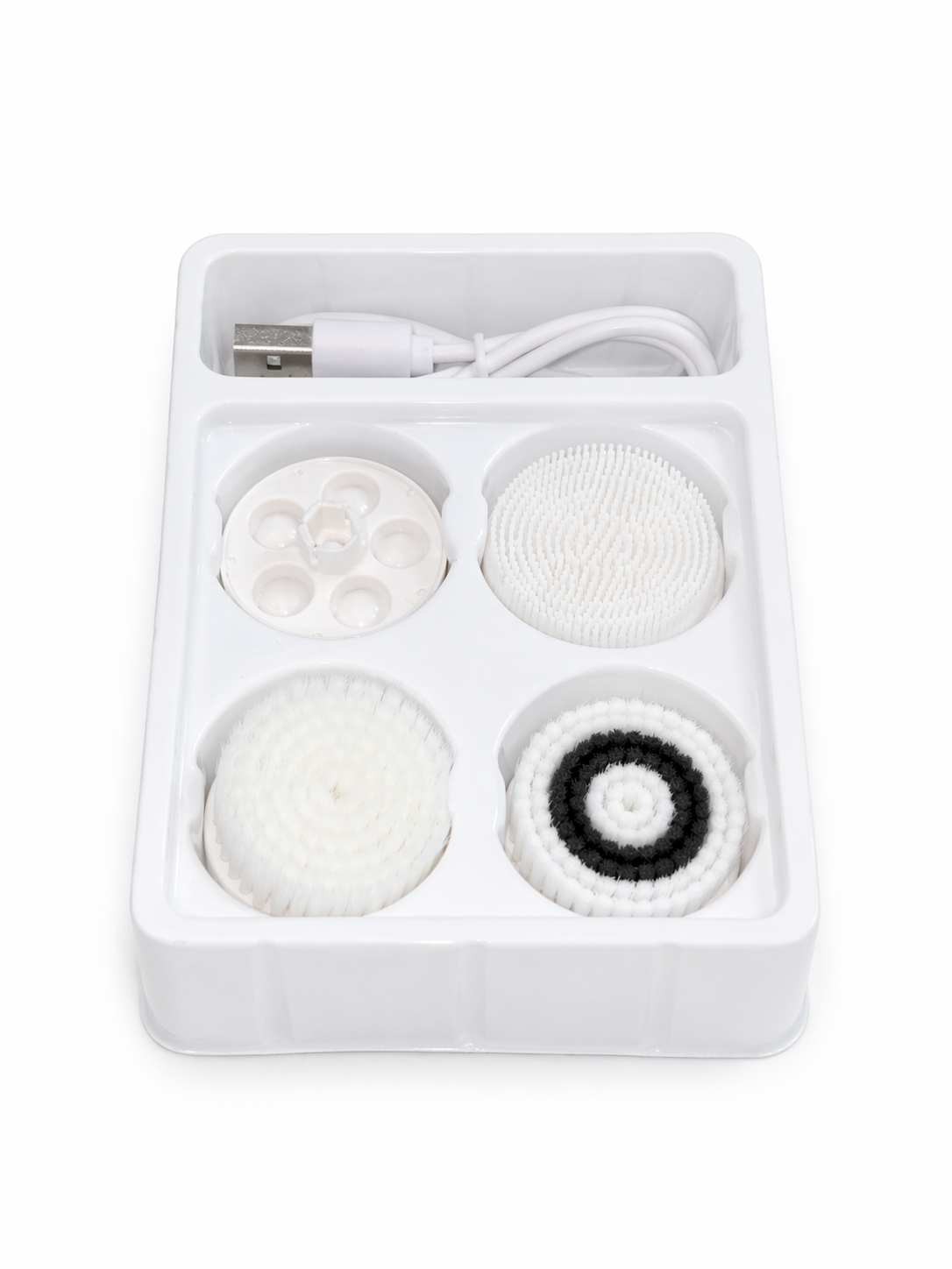 Kit Brosse Nettoyante Électrique Visage – Nettoyant Facial Rechargeable avec 4 Têtes de Brosse et Support pour Soin de Peau Profond