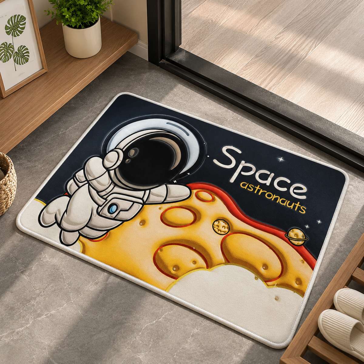 Tapis de sol 3D absorbant l'eau de qualité supérieure 60 × 40 cm – Tapis antidérapant à séchage rapide pour salle de bain, cuisine et entrée